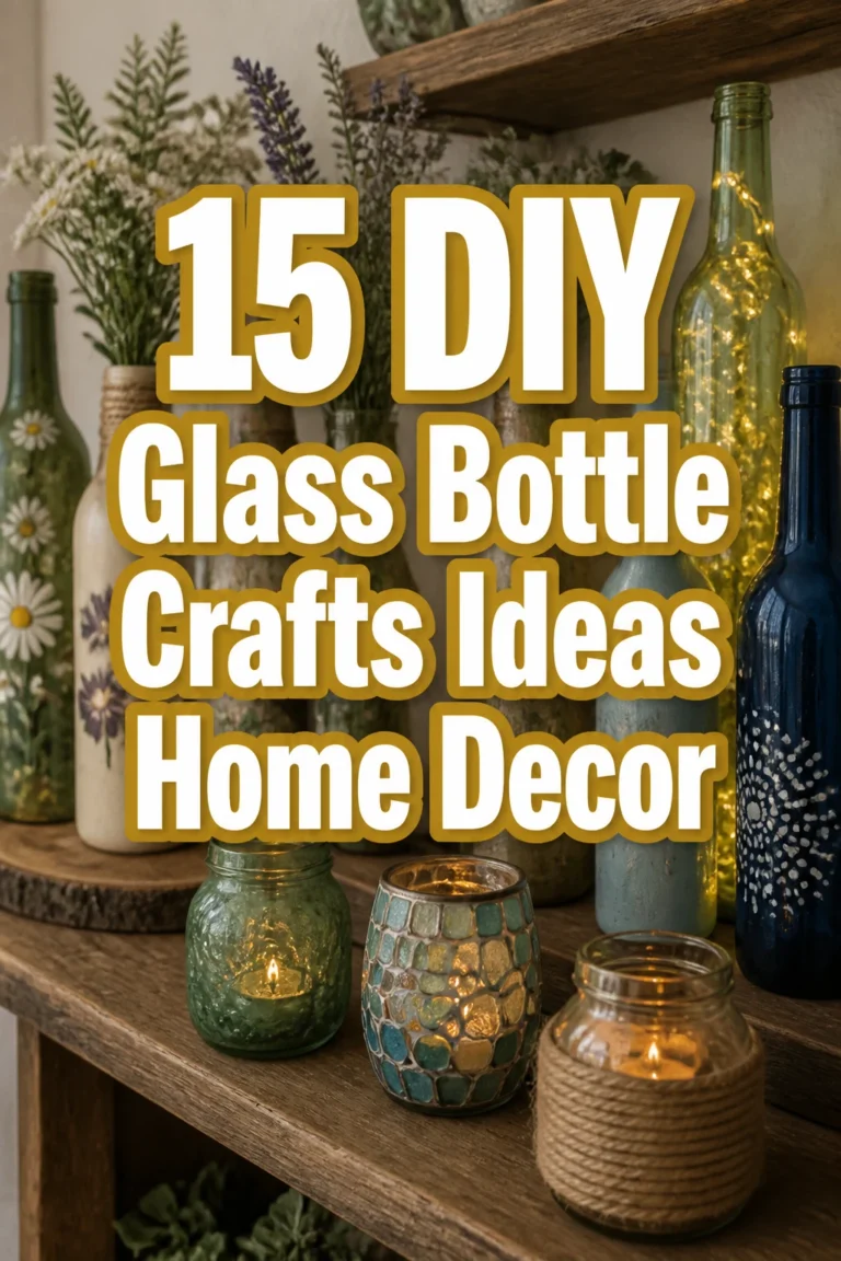 15 DIY Glass Bottle Crafts Ideas Home Decor