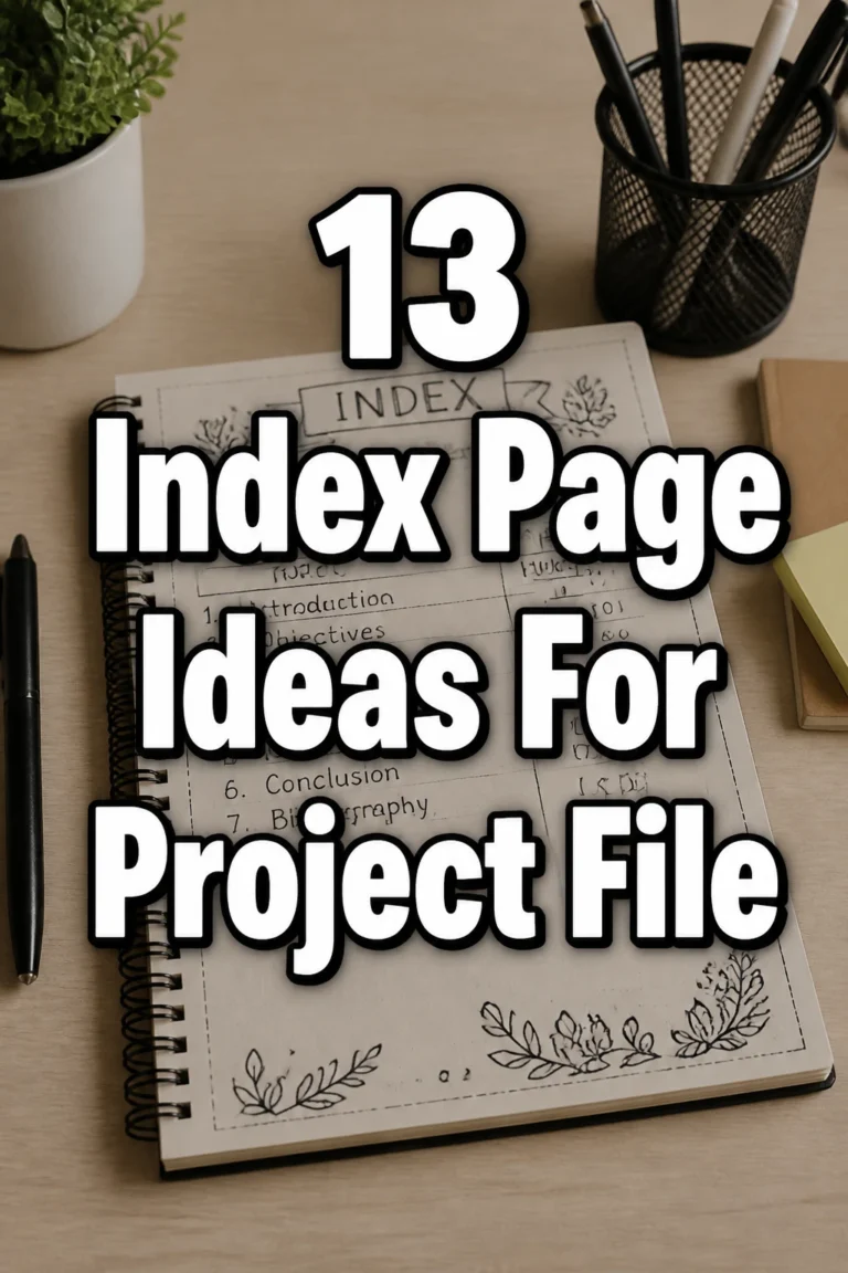 13 Index Page Ideas For Project File